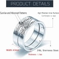 thumbnail image 3 of Moon & Sun Ring - Couples' Crescent Moon & Star Coupling Ring, Gift Set, 3 of 6