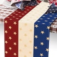 thumbnail image 5 of 4th of July Stars Dining Table Runner, Blue White Red Stripes Patriotic America Burlap Kitchen Decoration, American USA Indoor Outdoor Home Decor Party Supply 13.8 x 71 Inches, 5 of 6