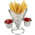 thumbnail image 4 of Stand de Frites - Placage Stand de Frites Buffet Cône Snacks Présentoir Paniers de Frites(Double), 4 of 8