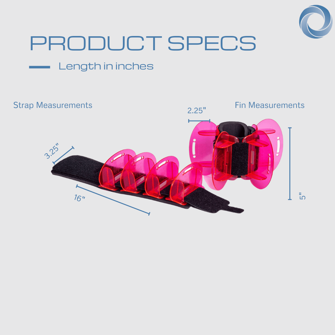 AquaLogix Medium Resistance Swim Fins for Aqua Fitness & Cardio - Lower/Upper Body Pool Exercise Equipment