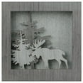 thumbnail image 1 of Northlight 10" Glittered Moose Silhouette Box Framed Christmas Table Decoration, 1 of 2