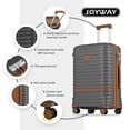 thumbnail image 4 of Juego de equipaje Joyway, maleta de 3 piezas con rueda giratoria, color gris, 4 of 9