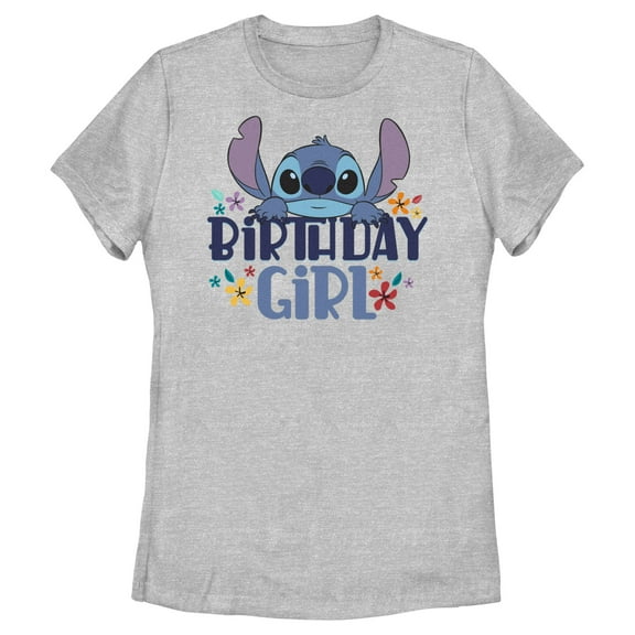 Women's Lilo & Stitch Birthday Girl Stitch Graphic Tee Athletic Heather X Large