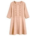 thumbnail image 5 of Odbmxy 3/4 Sleeve Womens Dresses Mini Fall Boho Shift Vacation Regular Womens Dresses Tunic Embroidery Tent, 5 of 6