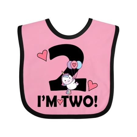 

Inktastic 2nd Birthday 2 Year Old Girl Unicorn Gift Baby Girl Bib