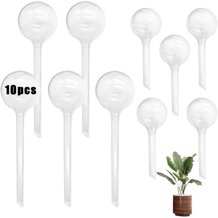 10 Pcs Plastic Clear Self-Watering Bulbs Garden Plant Watering Globes Plastic Automatic Devices Watering Globe for Indoor Outdoor Plants Flowers