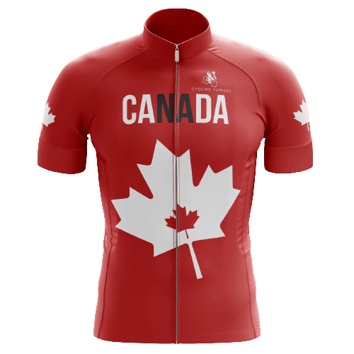 Canada Red/White Leaf Men's Cycling Jersey - L