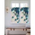 thumbnail image 6 of Tier Curtains 45 Inches Long, Peacock Feather Window Treatment Curtain Drapes, Teal Ethnic Rustic Farmhouse Elegant Window Half Privacy Curtains for Bedroom Bathroom, 42"x45", 2 Panels, 6 of 7