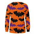 thumbnail image 5 of Sudadera de manga larga con estampado de murciélagos de Halloween para mujer, suéter gráfico de árboles espeluznantes y murciélagos para otoño, 5 of 5
