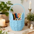 thumbnail image 4 of Easter With Handle Easter Rabbit Vine Weaving Picnic With Rabbit Ears Straw Wicker Easter Egg Candy Suitable For Egg Party Supplies Easter Kitchen for Counter Chip Storage Containers for Pantry Glass, 4 of 4