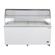 Maxx Cold Curved Glass Ice Cream Dipping Cabinet Freezer, 70W, 20 cu. ft. Storage Capacity, Holds up to (22) Flavor Tubs, in White (MXDC-12)