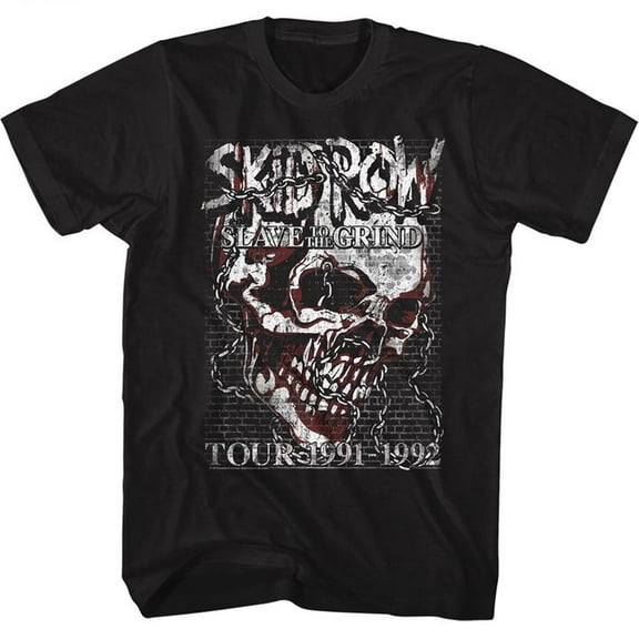 Skid Row Skull Chain Black Adult T-Shirt 5Xl