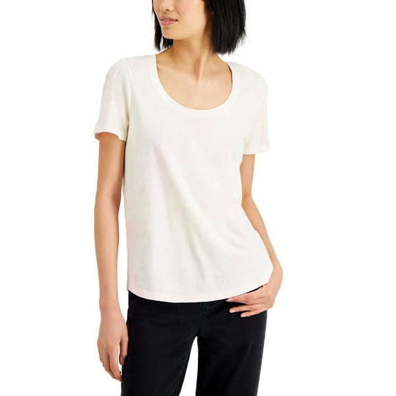 Style & Co Scoop Neck T-Shirt Black L