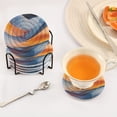 thumbnail image 5 of Blue and Orange Abstract Shape Drink Coasters with Holder Absorbent Coaster for Coffee Table Room Decor 6 Pack, 5 of 7