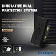 thumbnail image 3 of ELEGRP GFCI Outlet Outdoor, 15 Amp Electrical Outlet, Weather & Tamper Resistant GFCI Receptacle, Ground Fault Receptacle with Screwless Wall Plate, UL Listed, Black 2PC, 3 of 8