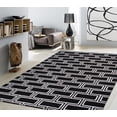 thumbnail image 5 of Pasargad Home Edgy 5' x 8' Hand-Tufted Silk and Wool Black/Ivory Rug, For Indoor Space and all Age of Group, 5 of 5