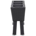 thumbnail image 5 of vidaXL Garden Raised Bed with Legs and 3/5 Pots Poly Rattan Black/Gray Planter, 5 of 23