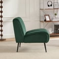 thumbnail image 3 of Armless Accent Chair, Upholstered Chair, Velvet Accent Chair with Black Metal Legs, Green for Living Room, Bedroom, Office, 3 of 11