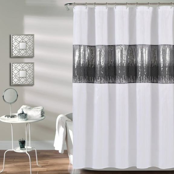 Night Sky Shower Curtain White/White Single 72X72