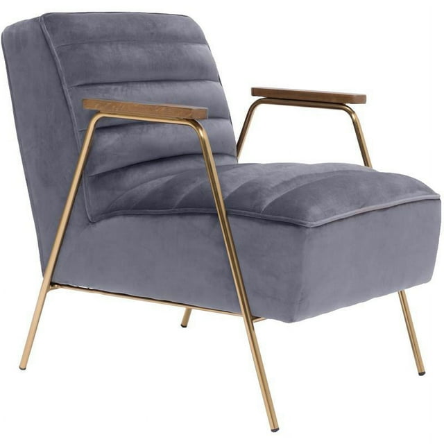 Meridian Furniture Woodford Fauteuil d'Appoint en Velours Gris
