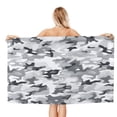 thumbnail image 2 of Horizontal Microfiber Absorbent Bath Towel 52×32in Household Blanket For Quick Drying Beach School Outdoor Travel Travel Vector Camouflage Pattern Gray_3, 2 of 8