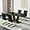 Black Table with 4 Black Chairs with Golden leg, variant on Sumdeal Dining Room Set,63" Modern Faux Marble Dining Table Sets for 6,7 Piece Rectangle Dining Table Set,Table and Chairs,Grey ,Set of 6
