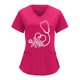 thumbnail image 1 of Tops Para Mujer Uniforme de Trabajo Tops Cuello en V Monos de Color Sólido Impresión de Posicionamiento Parcial Manga Corta Odeerbi  ODB178720, 1 of 6
