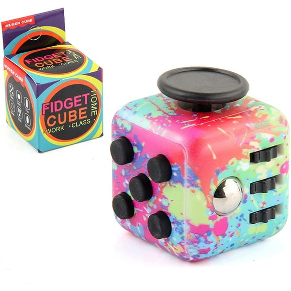 JINGYANG Stress Relief Reduce Anxiety Toys Adults Children Colorful Decompression Dice Eliminate Bad Habits Multi Function Easy Carry Killing Time Gift Birthdays Festivals (Rainbow Color)