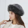 thumbnail image 2 of LQCrafK Womens Faux Fur Hat for Winter, Classy Russian Style Suede Fluffy Warm Cap, 2 of 2