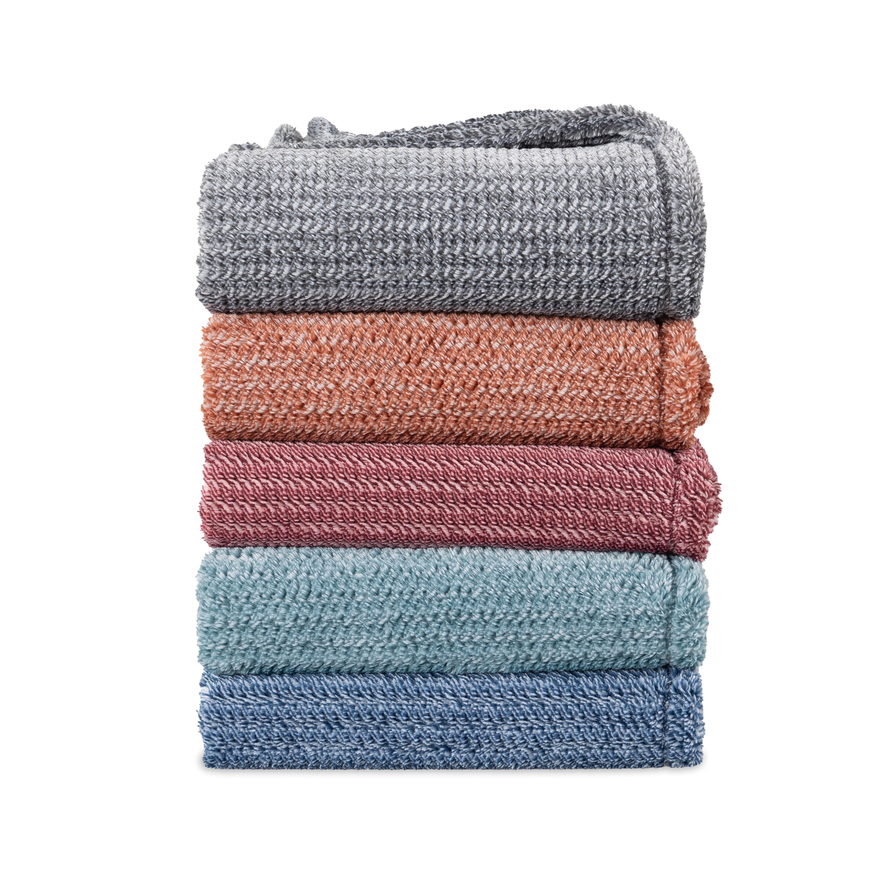 EcoThread Soft Plush Textured Heathered Oversized Couch Throw Blanket, Blue
