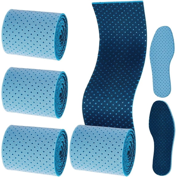 4Pcs Light Blue All-Day Comfort Insoles DIY Self-Cut Foam Insoles - Non-Slip 59×3.7 Inch Sweat-Absorbing Sports Insoles