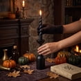 thumbnail image 4 of Vintage Black Iron Candle Holders, Gothic Taper Candlestick Stands with Matte Finish, Heavy Metal Table Centerpiece for Halloween Dinner Party Mantel and Home Decor, 4 of 6
