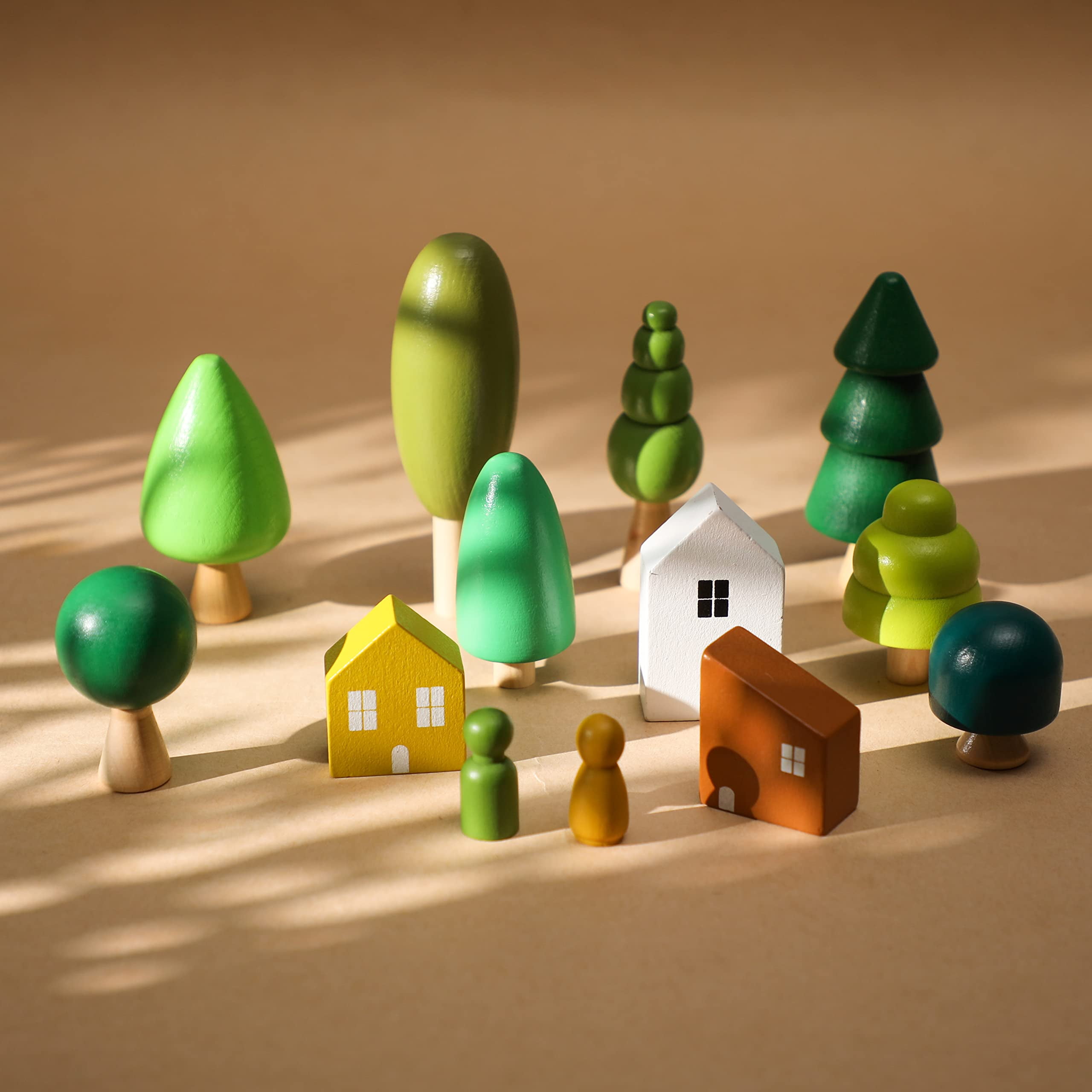 Wooden Tree Toys Montessori Wooden Blocks Stacking Toys for Toddlers