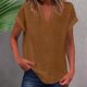 thumbnail image 2 of Camiseta sin mangas de verano para mujer, corte holgado, cuello en V plisado, sin mangas, bajo curvo, fluida, 2 of 5