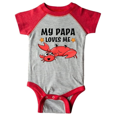 

Inktastic My Papa Loves Me- cute crab family Gift Baby Boy or Baby Girl Bodysuit