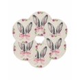 thumbnail image 7 of 15 Inch Round Placemats Set of 6, Watercolor Easter Non Slip Heat Insulation PP Table Mats, Cute Rabbits Ears Flowers Bow Spring Beige Washable Place Mats for Kitchen Dining Party Table Decor, 7 of 7