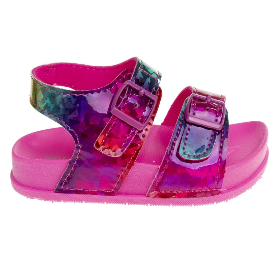 Laura Ashley Girls Buckle Hook & Loop Footbed Sandals (Toddler Sizes)