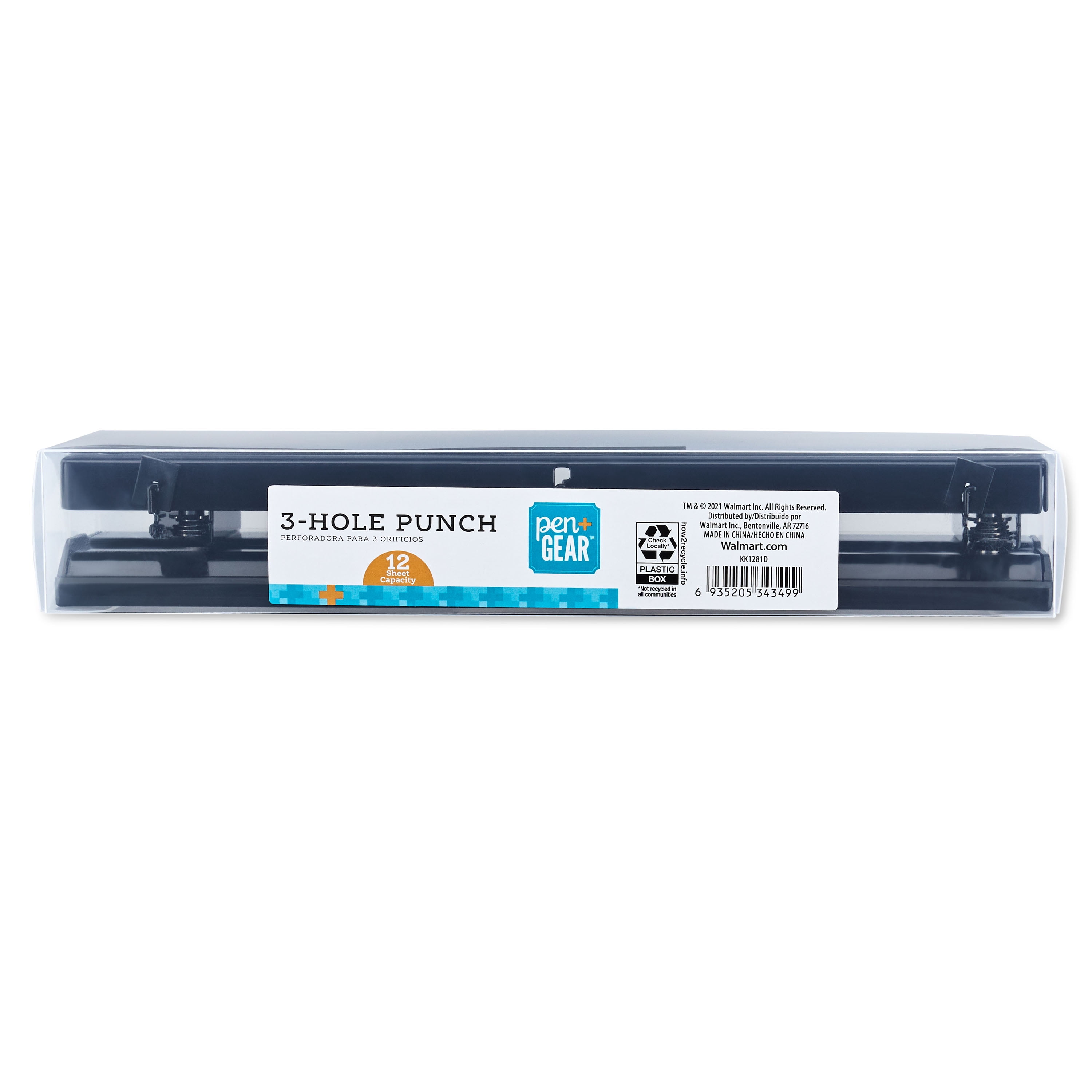 Pen+Gear Multi-Function 3 Hole Paper Punch, Black