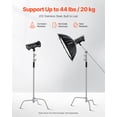thumbnail image 4 of VEVOR C Stand, Max Height 10.83 ft/330 cm, Stainless Steel Heavy Duty Photography Light Stand with 4.8-9.8 ft Adjustable Height, 44 lbs/20 kg Load Capacity for Studio Softbox, Monolight, Reflector, 4 of 9