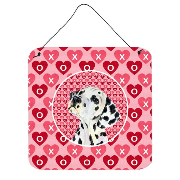 Dalmatian Hearts Love and Valentines Day Portrait Wall or Door Hanging Prints