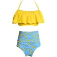 thumbnail image 4 of Girls Swimsuit High Waisted Two Pieces Bikini Set Swimwear Bathing Suits, 4 of 7
