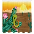 thumbnail image 3 of Ambesonne Cactus Shower Curtain, Cartoon Desert Landscape, 69"Wx75"L, Multicolor, 3 of 3
