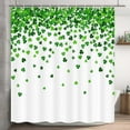 thumbnail image 2 of St. Patrick''s Day Shower Curtain, Green Clover Shamrock Leaf Decor Fabric Shower Curtains, Irish Green White Bathroom Shower Curtain Set with Hooks 72 x 72 Inches, 2 of 7