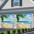 thumbnail image 3 of Summer Beach Garage Door Cover Banner 7 x 8 FT, Coastal Ocean Tropical Palm Trees Garage Door Curtains Backdrop with Grommets for Indoor Outdoor Wall Party Porch Yard Decorations Background, 3 of 9