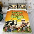 thumbnail image 4 of La Granja de Zenón Conjunto de sábanas temático, trío de piezas, cómodo y amigable con la piel, diseño único, regalo de decoración para el hogar para familiares, amigos y fans,140cm *210cm, 4 of 6