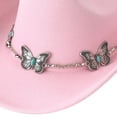 thumbnail image 5 of Vjnyvs Western Cowboy Hat for Men Women Wide Brim Felt Fedora Cowboy Hats with Rhinestone Cowboy Party Decorations, 5 of 7