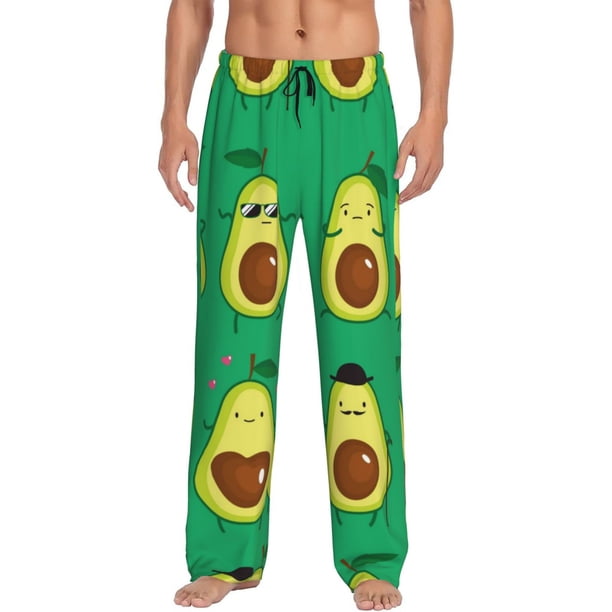 Fotbe Cartoon Fruit 1 Pantalones de Pijama para Hombre, Pantalones de Dormir, Pantalones de Casa con Cintura Ajustable y Bolsillos-XX-Large
