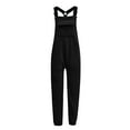 thumbnail image 3 of WENWU Women's Brushed Overalls Bibs and Adjustable Suspenders with Warm Winter Ski Pants Women Tuxedos Eyelet Jumpsuit, 3 of 4