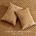 thumbnail image 5 of EVERGRACE Luxury Velvet Quilt Set Queen Size, Diamond Quilted Lightweight Velvet Comforter for All Season, Ultra Soft Oversized Bedspread Coverlet Bedding Set with 2 Pillow Shams, Gold Caramel, 5 of 8