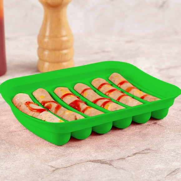 Bandeja de molde de salchicha de silicona para carne, pescado y comida para bebés casera - 7 colores, 17,5x13,8cm, resistente al calor, fácil liberación, multiusos para hornear y cocinar al vapor